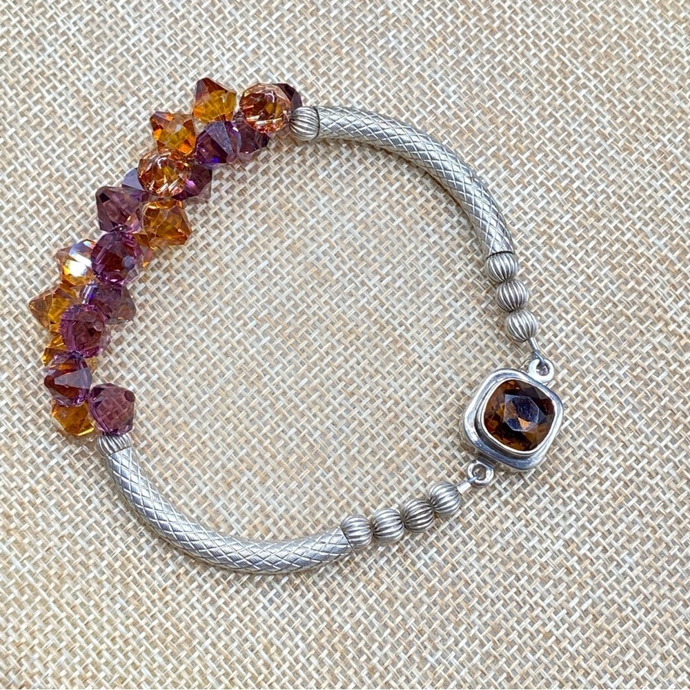 Sterling Silver Crystal Beads Bracelet Silver Clasp - Picture 2 of 7